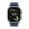 Apple Watch Series Ultra 3 49mm Natural Titanium Case with Blue/Bright Blue Trail Loop S/M