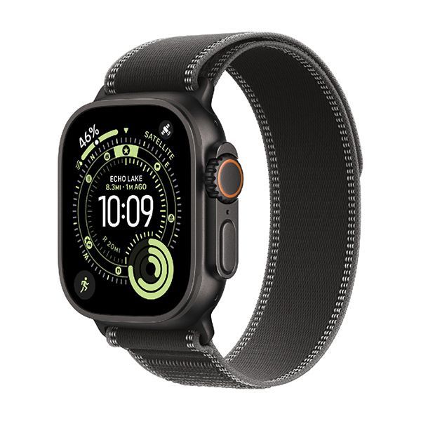 Apple Watch Series Ultra 3 49mm Black Titanium Case with Black/Charcoal Trail Loop M/L